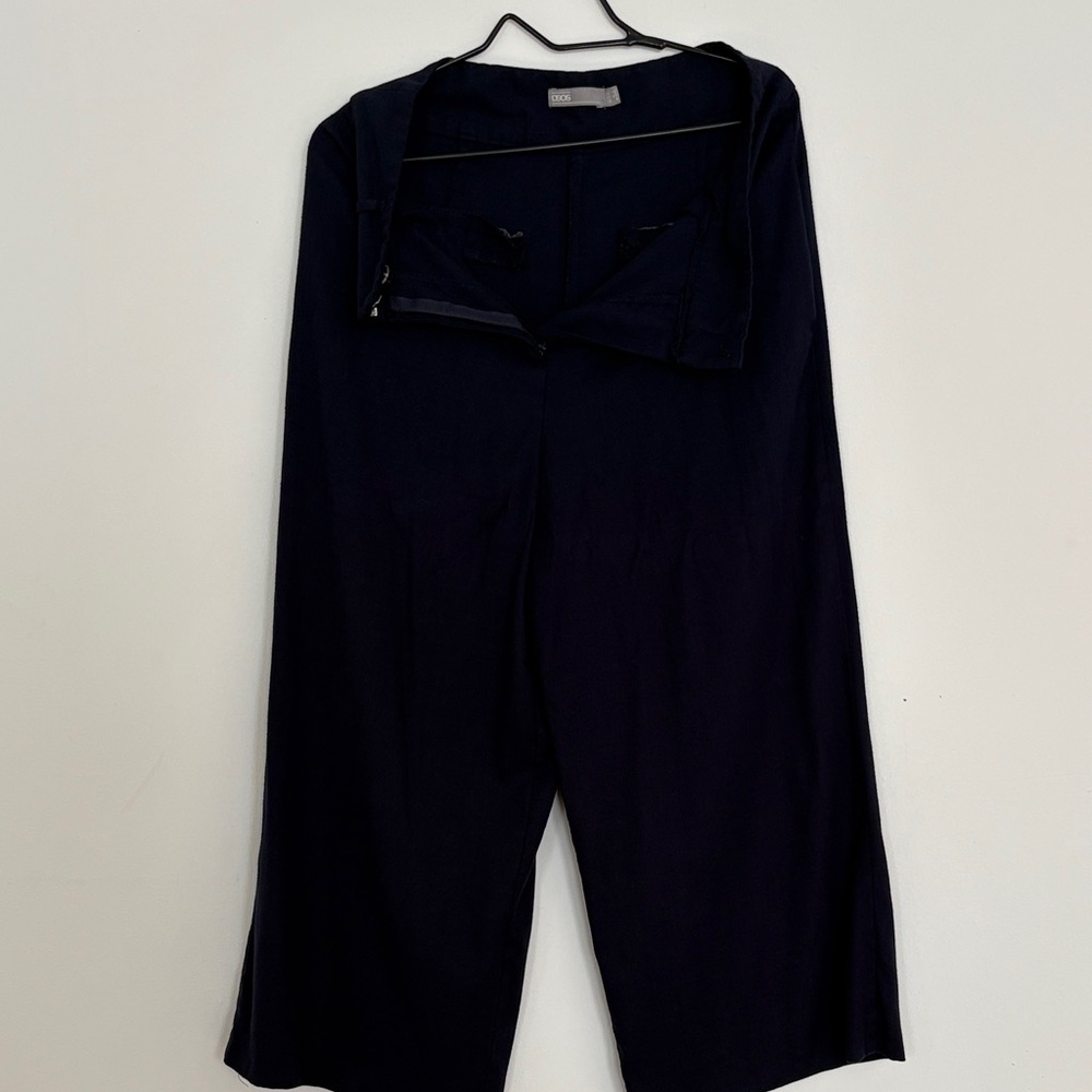 ASOS Navy Wide Leg Jumpsuit